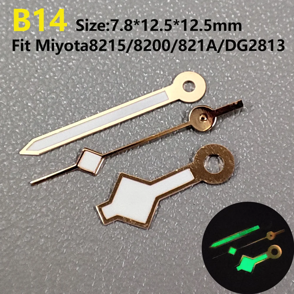 Miyota 8215 hands green luminous pointer suitable for miyota8215 8200 821A DG2813 movement Watch pointer watch parts