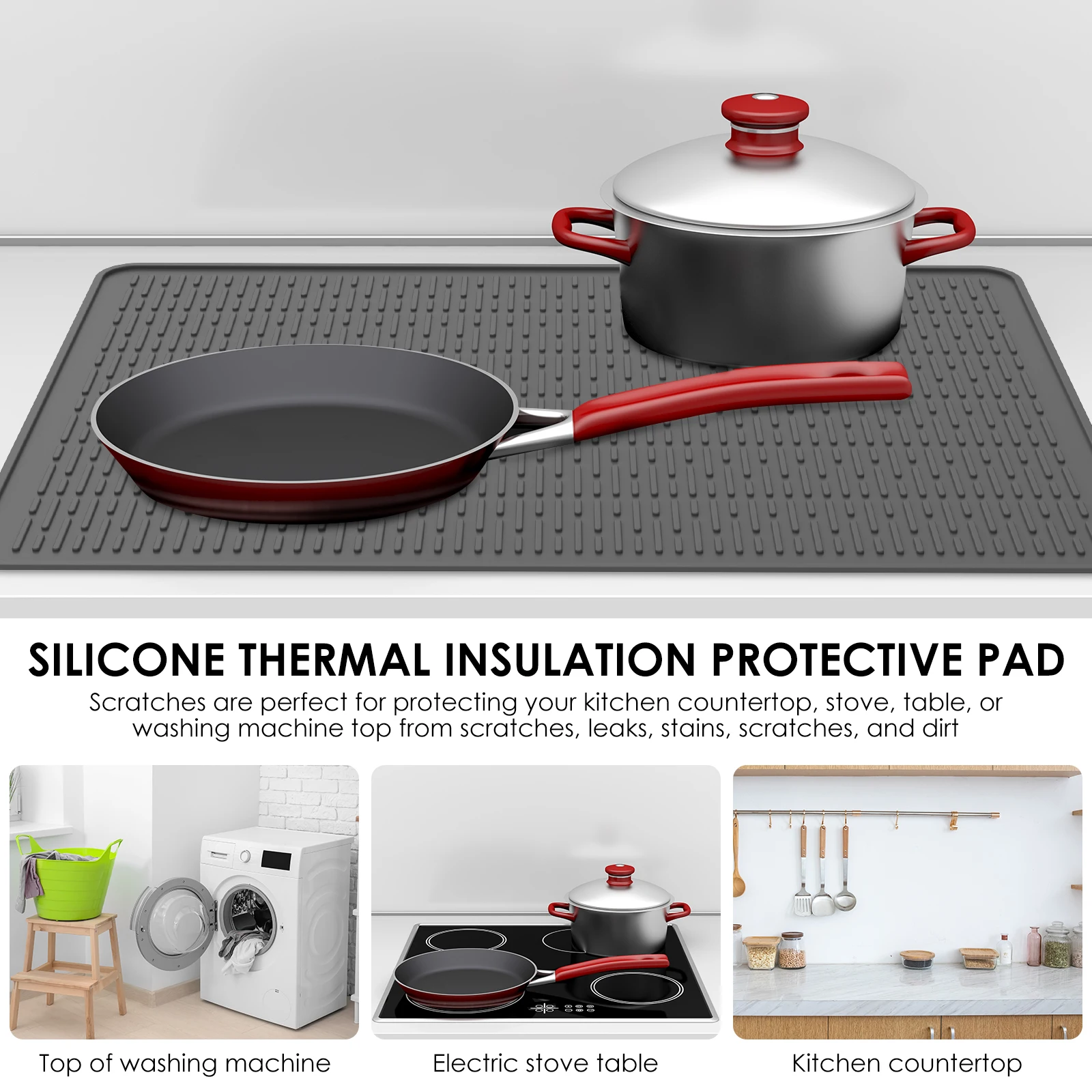 Silicone Stove Top Covers Heat Resistant Glass Cooktop Protector Reusable Stove Top Pad For Electric Countertop Table gas stove protection pad cookware protection pad