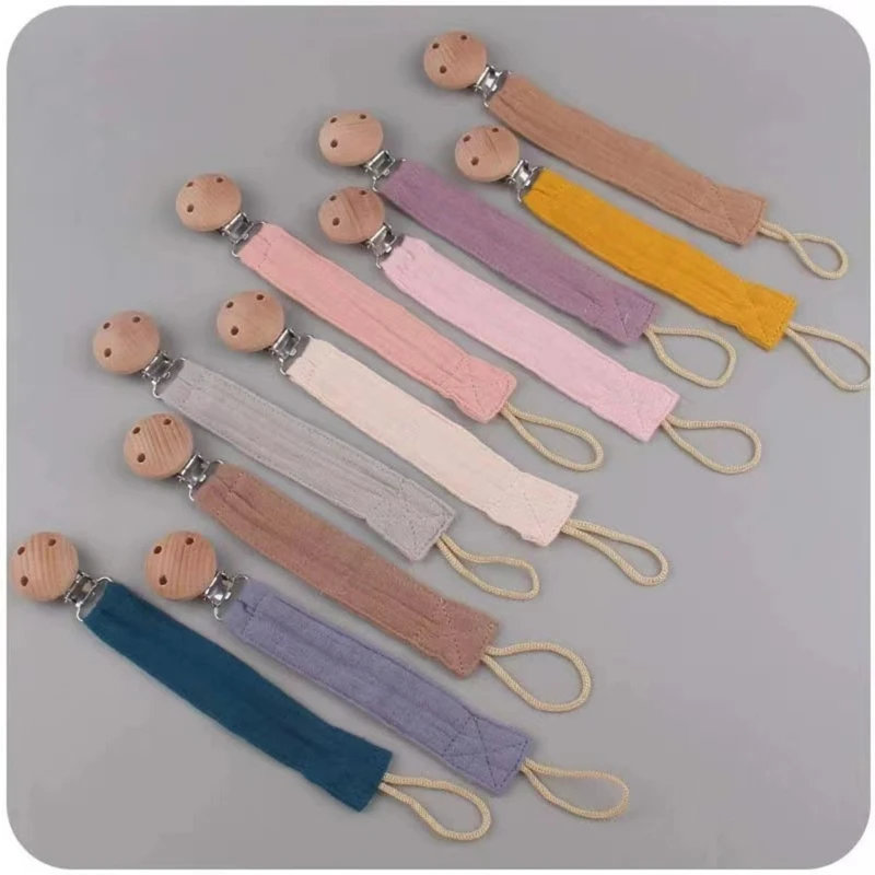 

Baby Pacifier Chain Cotton-hemp Beech Soother Toy Clip Dummy Nipple Holder Clasps Newborn Kid Anti-drop Chain Strap