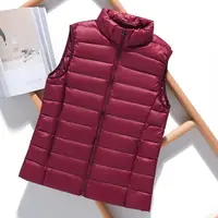 Spring autumn women 90% white duck down vest waistcoat soft warm thin Ultra Light waistcoat jacket female Portable vest coat