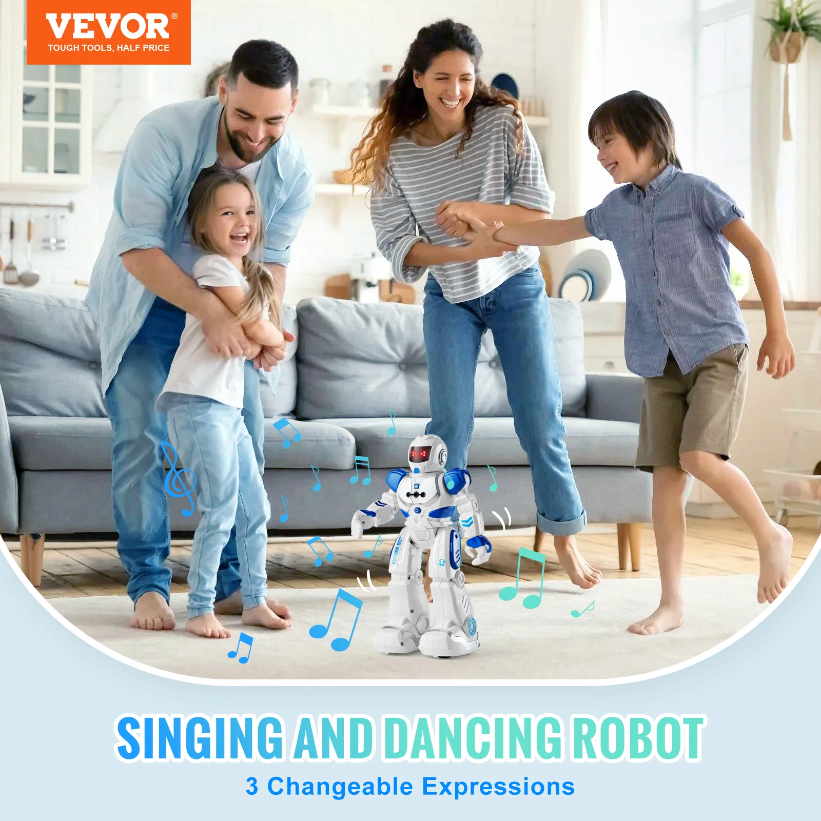 VEVOR RC Robot Action Walking Singing Dancing Figure Gesture Sensor Toys for Age 3+ Kids Boys Girls Birthday Gift Present 2