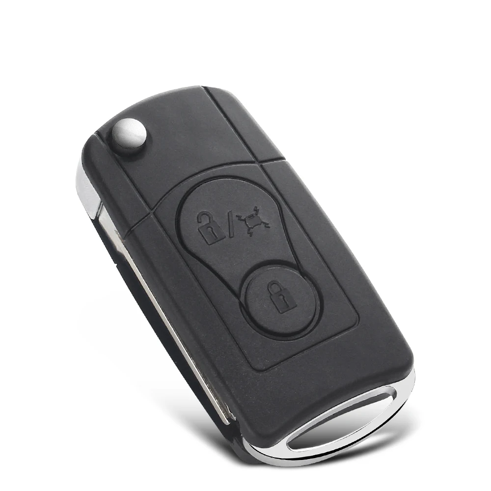 Car Key Shell Dandkey For SsangYong Actyon Kyron Rexton SUV 2 Buttons Modified Flip Folding Remote Blank Uncut Blade