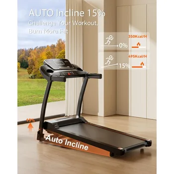 Folding Treadmill with Auto Incline for Home Use: 3.0HP, 300 lbs Capacity, Bluetooth Connectivity 2