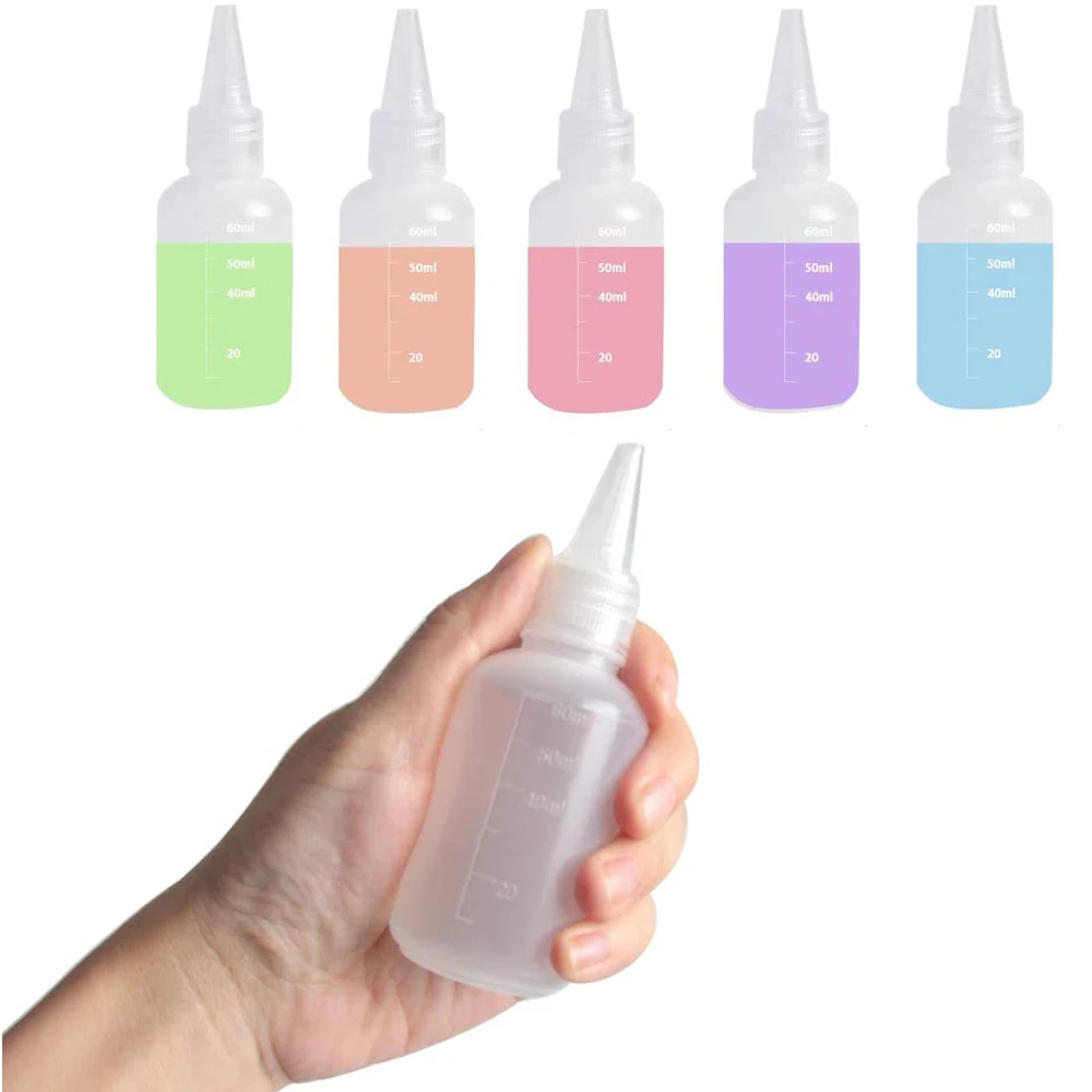 DIY Liquid Dispenser Squeezable PET Plastic Oil Dropper Bottles Pigment Container Glue Bottles Refillable Bottles