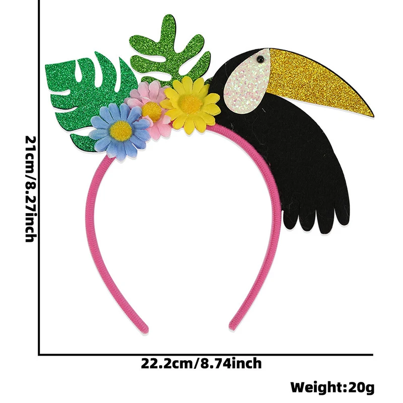 1PC Flamingo Krone Stirnband Meerjungfrau Shell Kopfschmuck Haar Hoop Erwachsene Kinder Geburtstag Haar Zubehör Hawaiian Tropical Party Decor – Detail 14