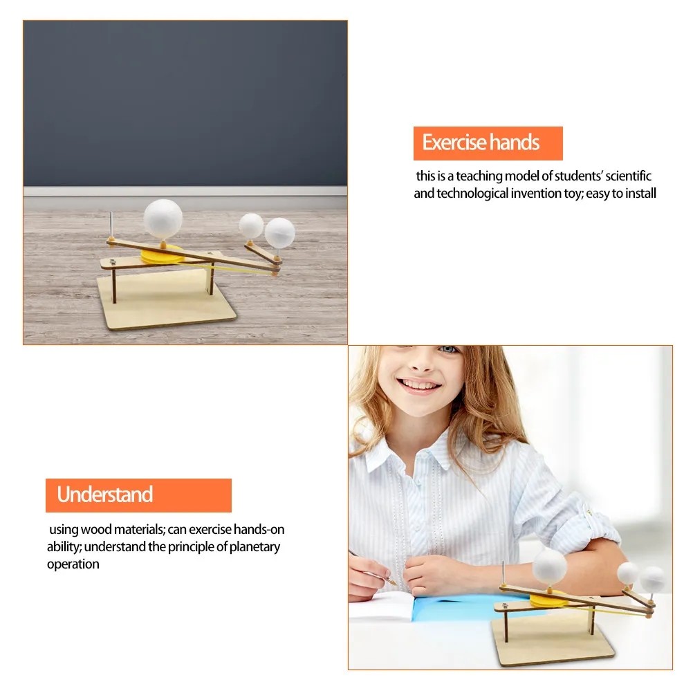 삼중구 태양 지구 달 궤도 과학 천문학 시연용 나무 교육용 태양계 교육 기구 지리 천문학