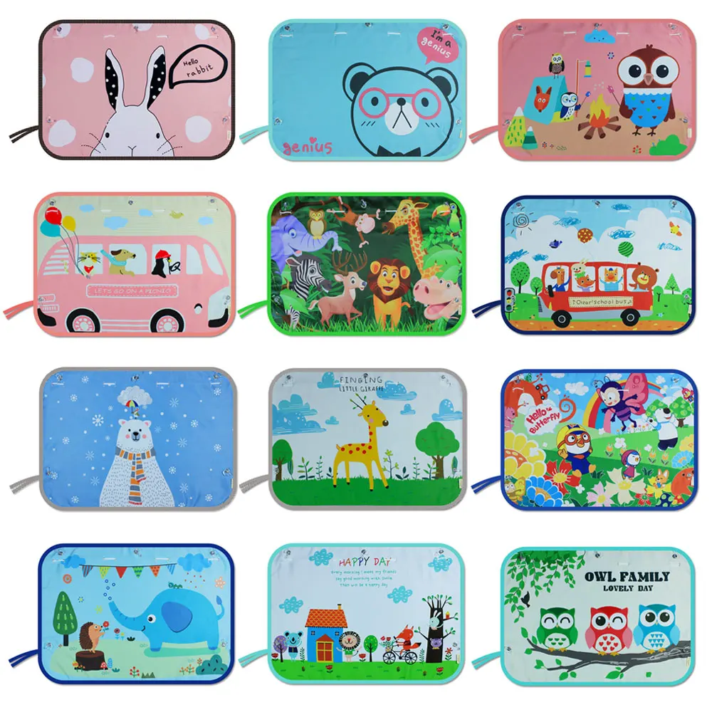

Universal Car Side Window Sunshade Cover Curtain Window Sun Visor Protector For Kids Baby Children Cute Cartoons Car Sunshades