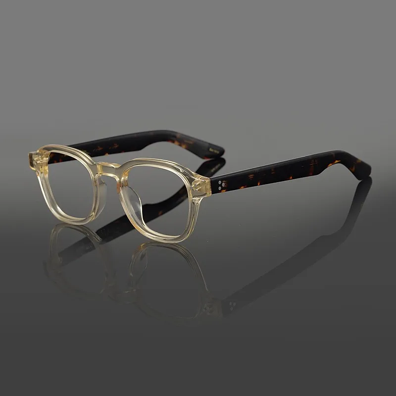 

High quality acetate square glasses frame men's retro steampunk style optical glasses frame women's prescription glasses