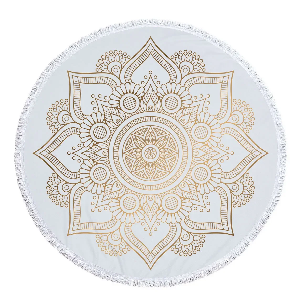 New Indian Mandala Round Beach Towel Microfiber Water Absorbent Bath Towels Bohemian Printed Tapestry with Tassel 5