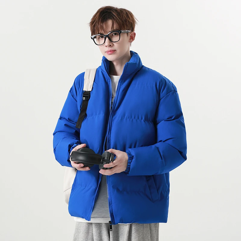 

Korean Fashion Solid Color Outwear Parkas Men Women Jacket Winter Cotton-Padded Clothes Windproof Couple Coats Casual Streetwear