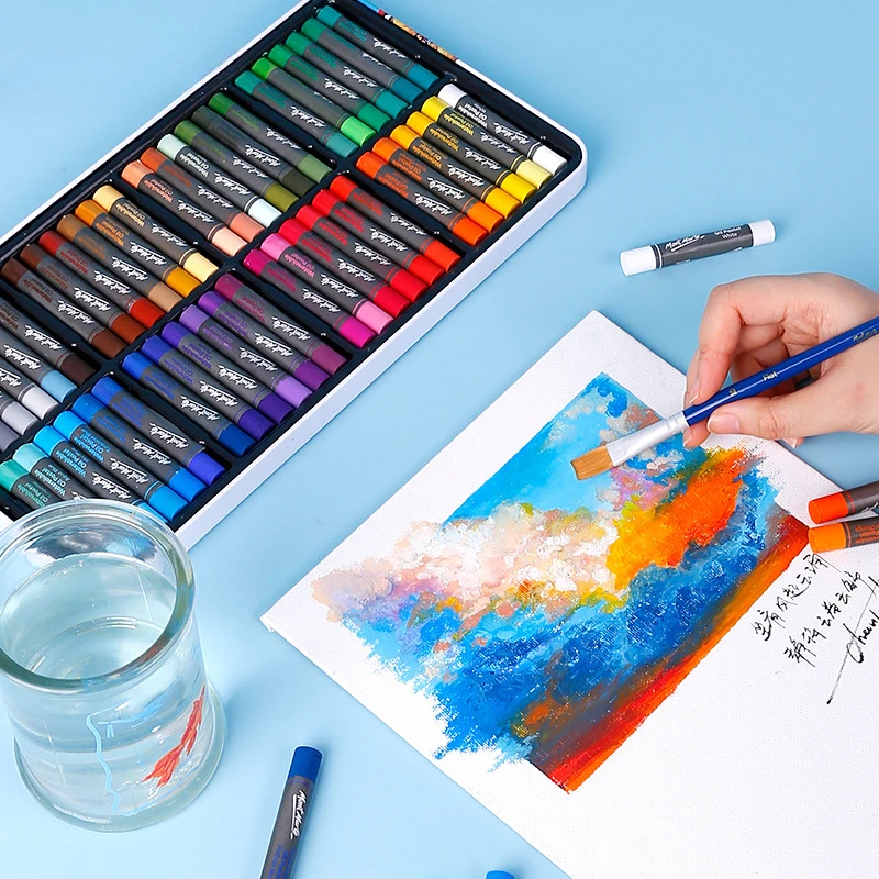12/24/36/48 Color Water Soluble Oil Painting Stick Set for Children's Painting Graffiti Non Dirty Hand Crayons School Supplies triangular crayons set