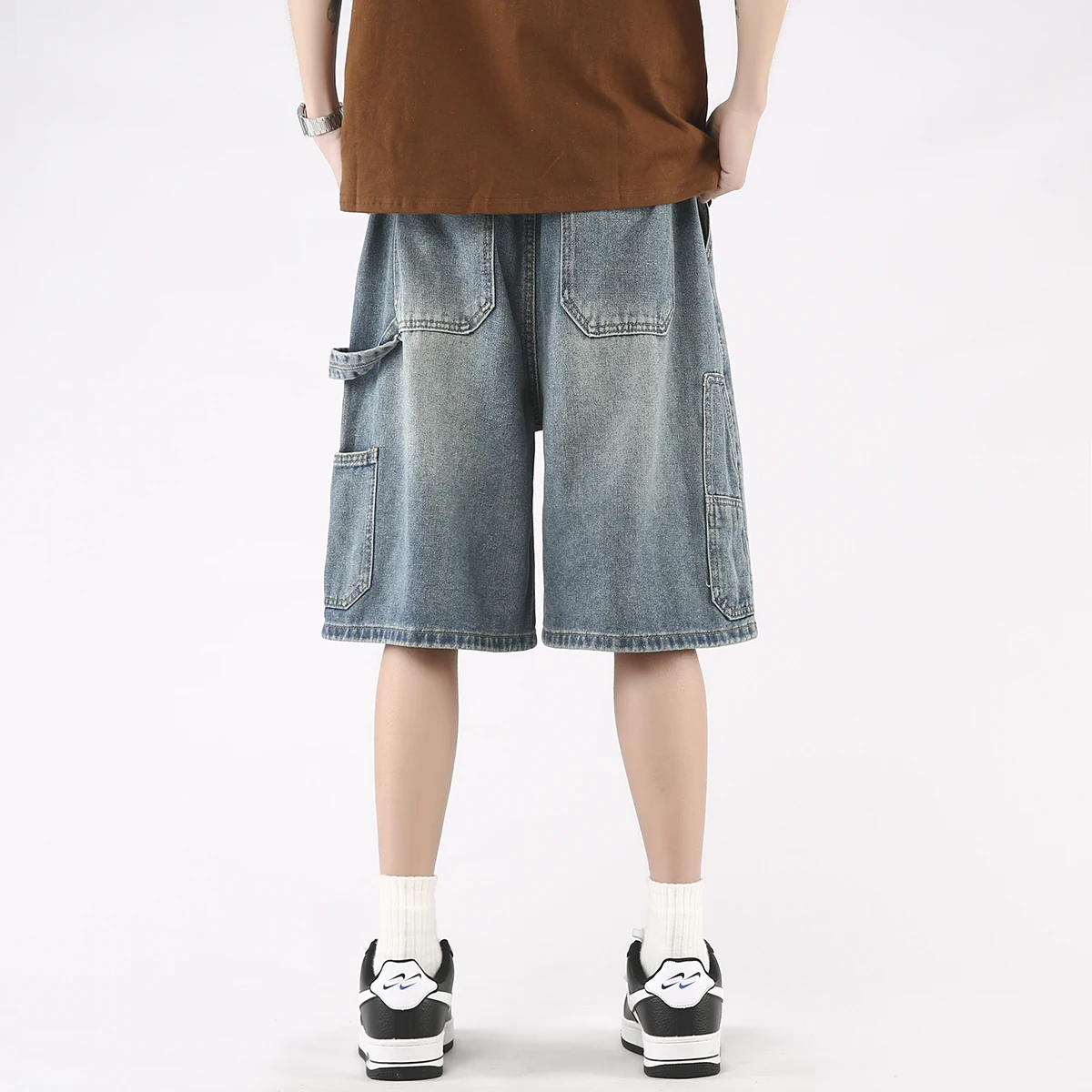 

New Arrival Mens Denim Fashion Shorts Washed Denim Boy Slim Runway Denim Men Jeans Shorts Summer Half Pant Fashion Jeans C12