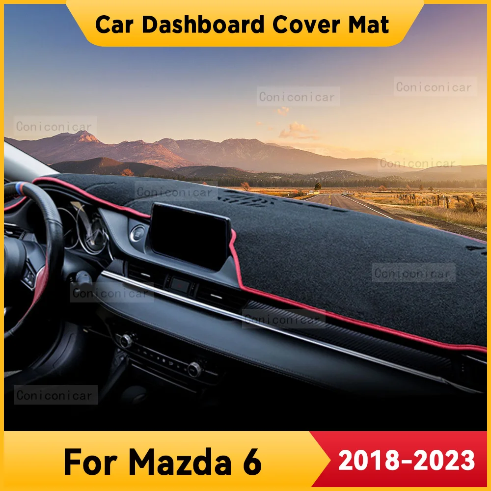 

For MAZDA 6 2018-2023 2022 Car Dashboard Cover Mat Non-slip Sun Shade Cushion Protective DashMat Pad Interior Accessories