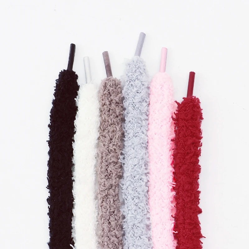 1 paire de lacets ronds en peluche de 1cm de large, baskets plates, chaussures décontractées, 80/100/120/140/160cm
