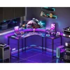 L Shaped Gaming Desk with Monitor Stand, Corner Desk Gaming Table for Home Office, for Small Space, 51 inch,Black 2