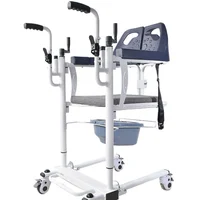 5 IN 1 Advanced Patient Lift Transfer Chair Versatile Bedside Commode Silent Transport Wheelchair Lift Aid Bathroom Shower Chair 1