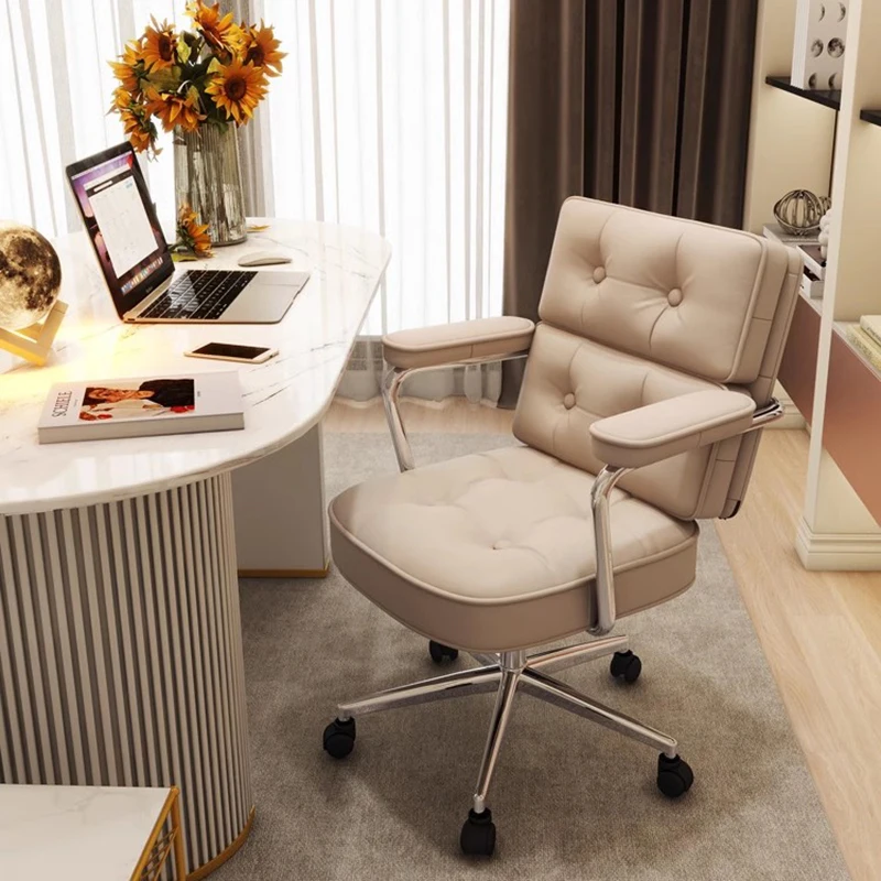 

Makeup Dining Office Chairs Nordic Luxury Leather Metal Office Chairs Executive Modern Sedie Da Ufficio Adjustable Furnitures