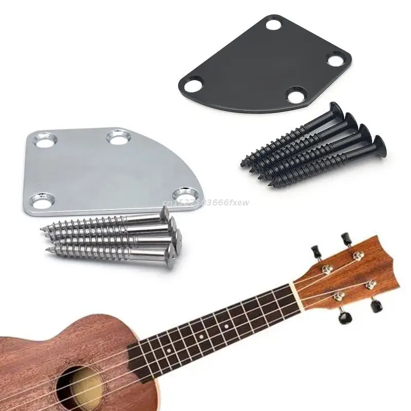 4HolesElectricGuitarNeckPlateCurvedCutawaySemiRoundNeckJoint