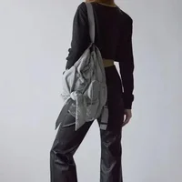 Women Bag Nylon High-Capacity Fashion Casual Backpack Bow Drawstring Shoulder Bag Handbag All-match - Image 5