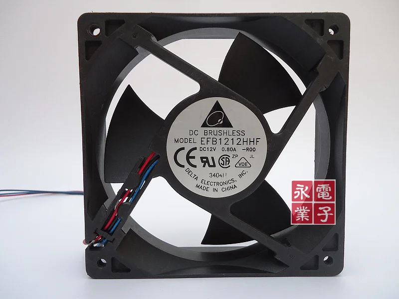 

3-проводной Вентилятор охлаждения сервера Delta Electronics EFB1212HHF R00 DC 12 В 0,80 а 120x120x32 мм