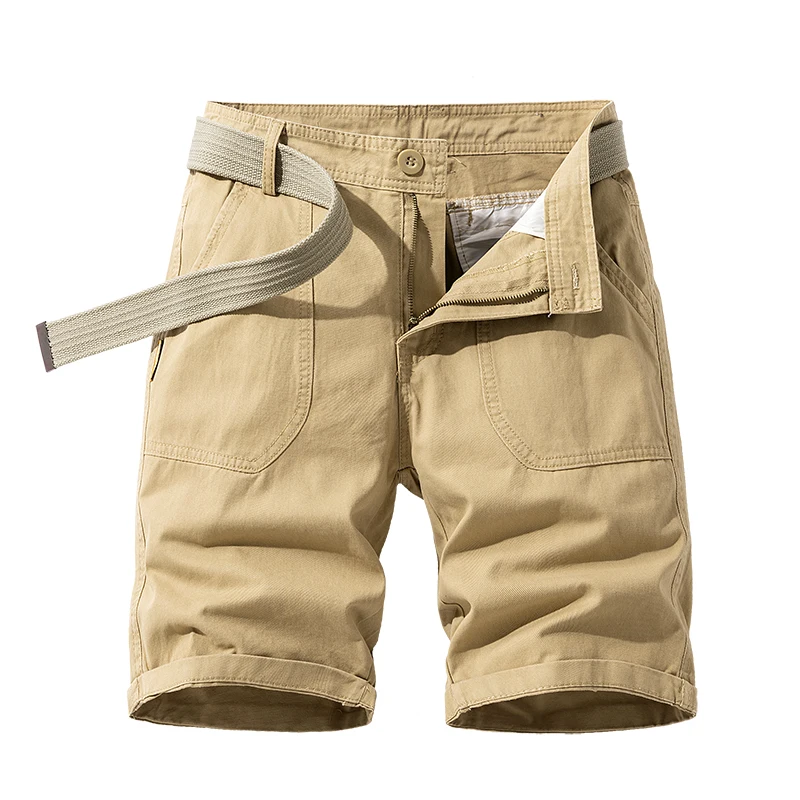 Loose Cropped Pants Men's 2024 Summer New Outdoor Work Clothes Shorts Casual Versatile Youth Straight Cotton Middle Pants