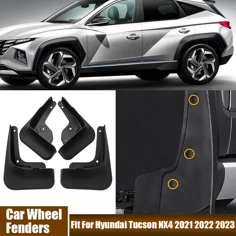 

4Pcs/set Front And Rear Car Wheel Fenders Fit For Hyundai Tucson NX4 2021 2022 2023 Car Wheel Mudguards Car Exterior Accessories