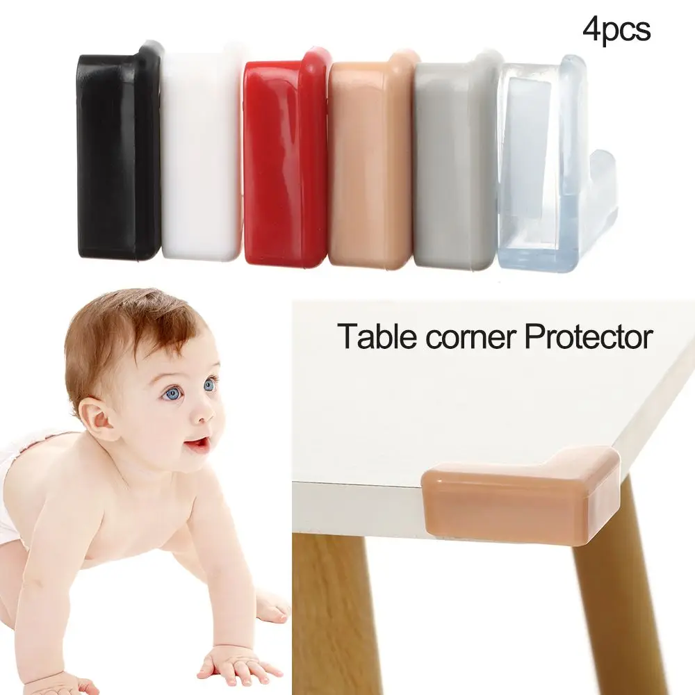 Soft PVC Self-Adhesive Baby Table Corner Protector 4Pcs
