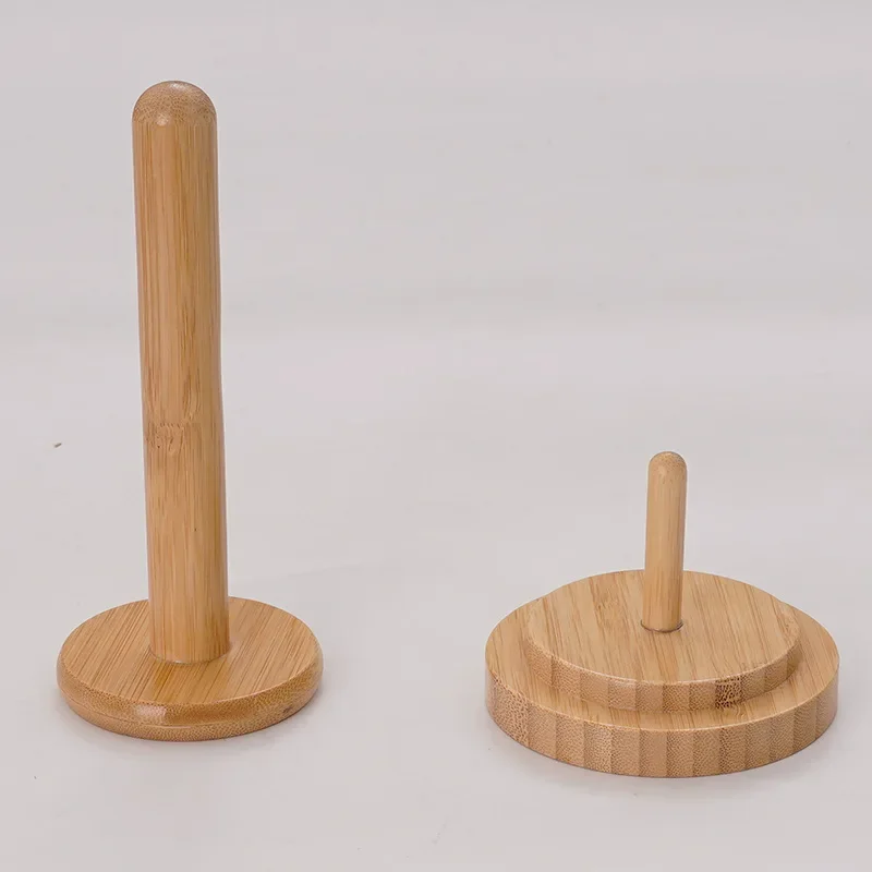 Wooden Yarn Holder Rotatable Ball Thread Stand with Storage Shelf Desktop Spindle Organizer for Knitting Crochet Natural Bamboo