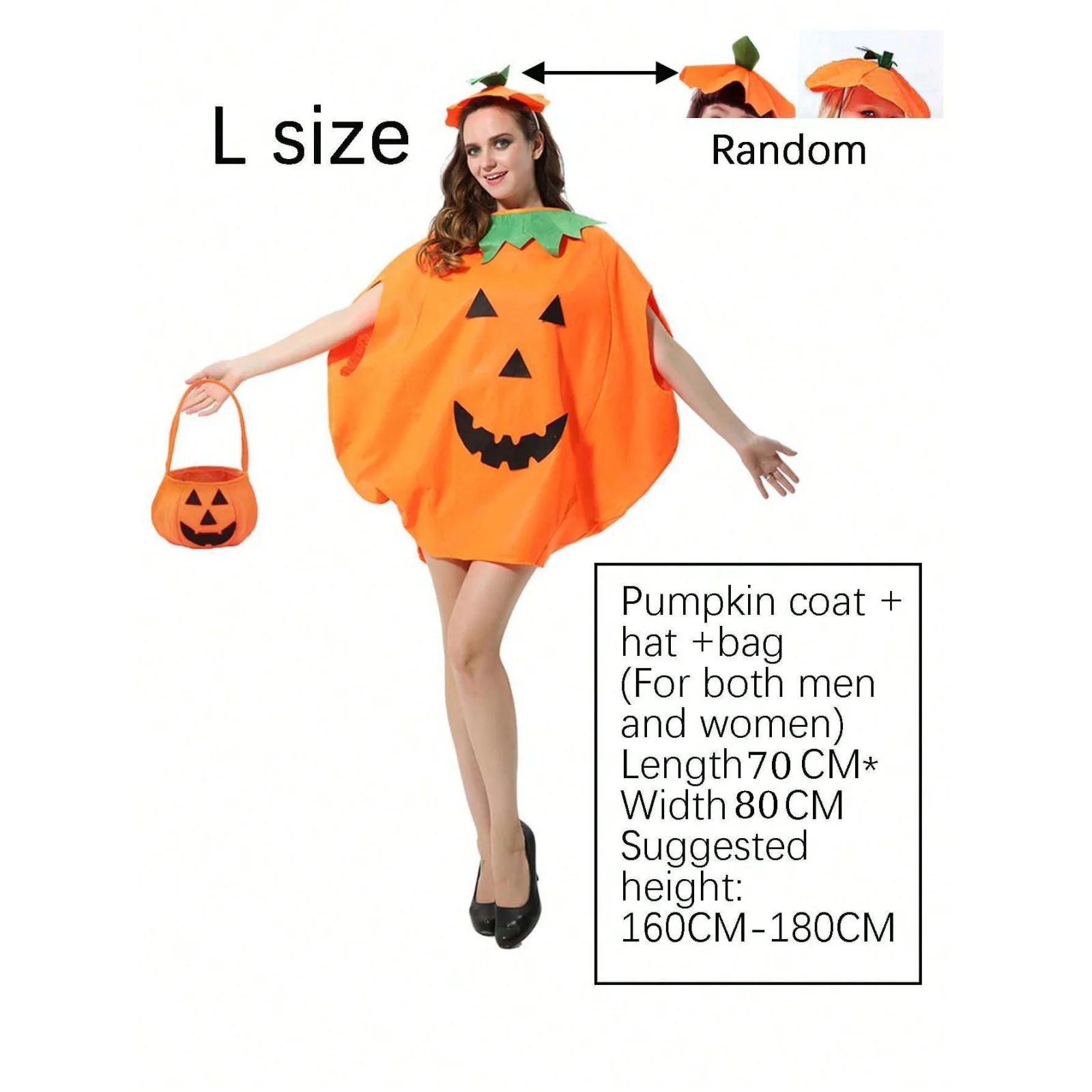 3PCS Women's Pumpkin Halloween Costume Set:Cute Orange Outfit With Hat, Cosplay Attire For Party, Carnival, Holiday Role-Playing