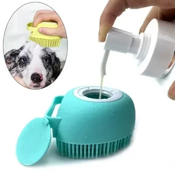 Pet Cleaning Wash Bath Massage Brush Soft Silicone Pet Accessories for Dogs Cats Tools Pet Supplies  расческа для собак 1