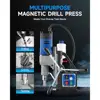 1550W Portable Magnetic Drill Press 11 Drill Bits 2" Boring Diameter 0-580 RPM Stepless Speed Magnetic Force Precision Safety 2