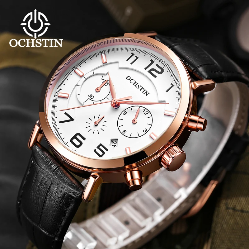 OCHSTIN 2024 New Creative Nylon Collection Sport Comfort Men's Quartz Watch Multifunction Quartz Movement Wristwatch