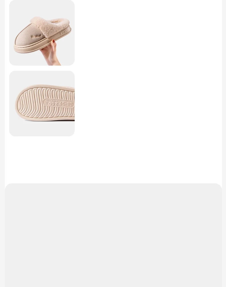Comwarm Mode Frauen Fuzzy Hausschuhe Winter Neue Pelz Kragen Hausschuhe Weiche Sohle Flauschigen Hause Baumwolle Schuhe Plattform Plüsch Hausschuhe – Detail 16