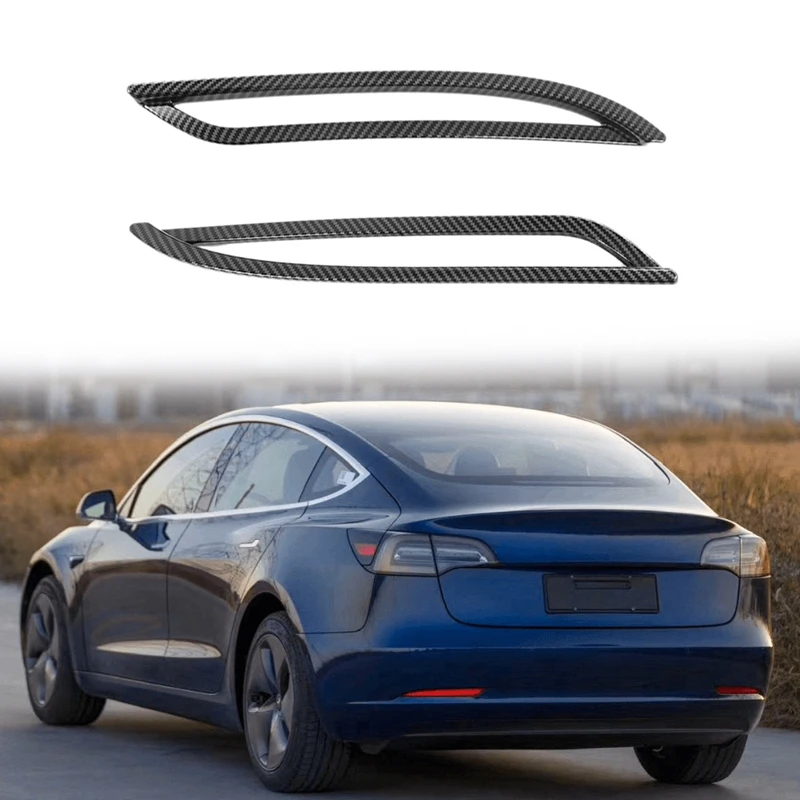 

Для Tesla Model 3 Y 2021, задняя крышка из углеродного волокна для противотуманных фар, декоративная рамка