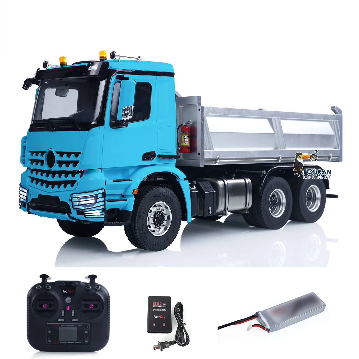 New 1/14 3348 6x6 RTR Metal Chassis Hydraulic RC Dumper Truck Sound Light DIY Cabin Remote Control Car Model Vehicle Toy for Boy 6