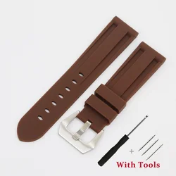 High Quality Silicone Waterproof Sport Watch Strap Replacement - 26mm (Brown)