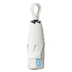 Enhanced Title: Compact UPF50+ UV Protection Pocket Umbrella - Ultralight Portable Sun Shade Parasol - Iron (White)