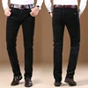 2023 Winter Men's Corduroy Casual Pants Business Fashion Solid Color Elastic Regular Fit Trousers Male Black Khaki Coffee Blue 5