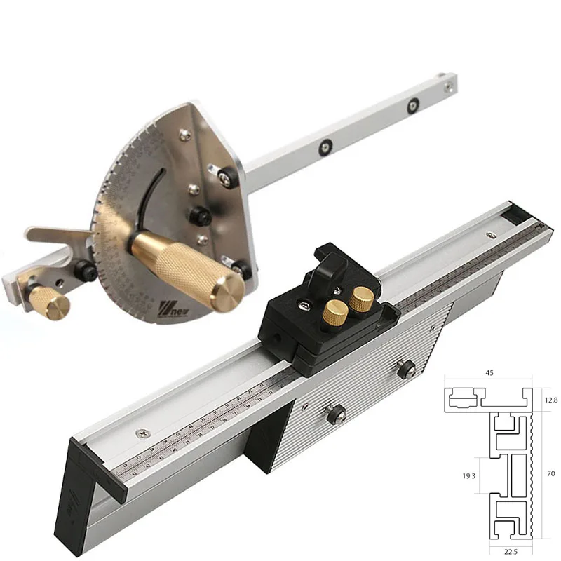 Miter-Gauge-Strengthen-Aluminium-Profile-Fence-W-Track-Stop-Table-Saw ...