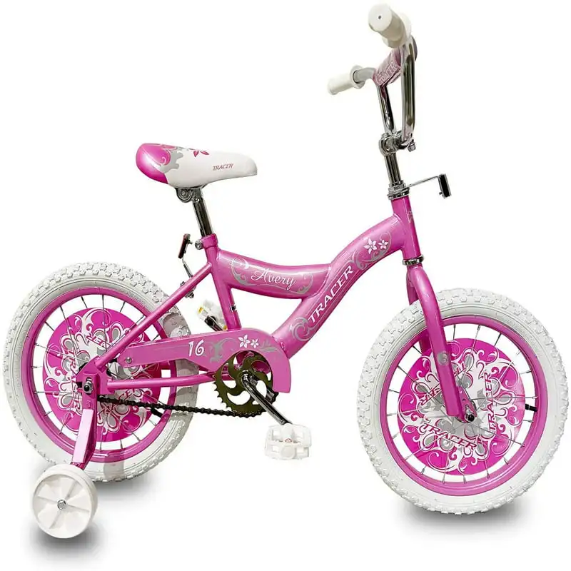 

WonderWheels 16" BMX S-Type Frame Bicycle Coaster Brake One Piece Crank Chrome Rims Tire 's Bike - Pink
