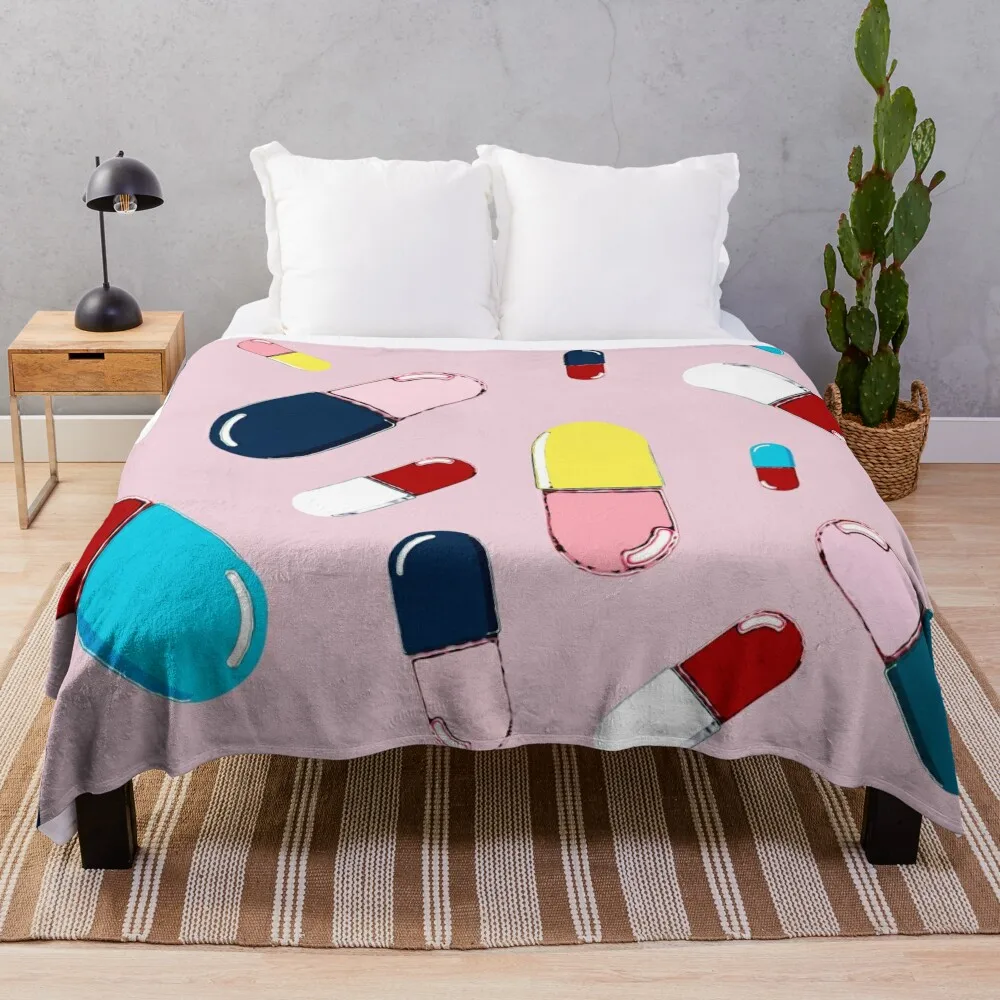 

Magic Pills - pink Throw Blanket Thins Weighted Blankets