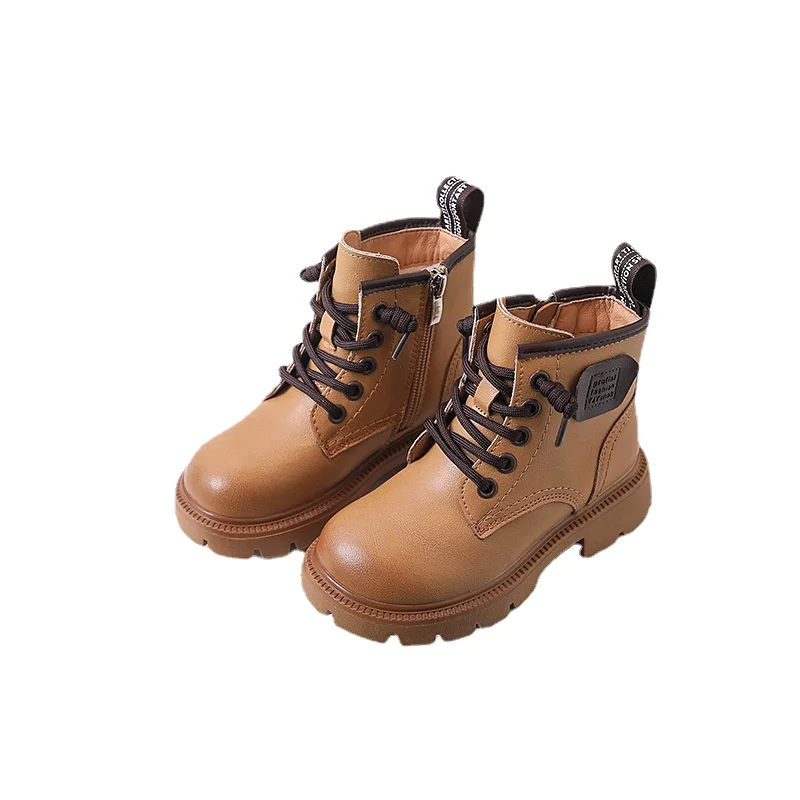 

Autumn/Winter Children Boots Boys Girls Fashion Leather Unisex Boots Waterproof Non-slip Warm Kids Boot Shoes