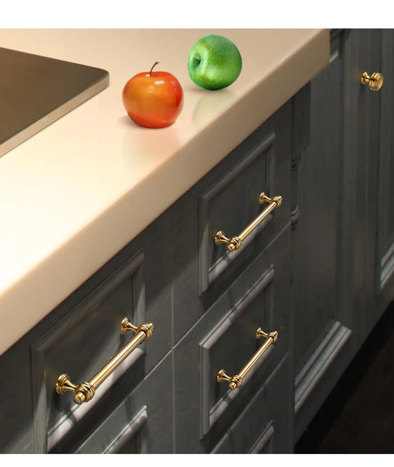 YONFIA 3644BB Brushed Brass Kitchen Cabinet Handles Knob Zinc Alloy Furniture Drawer Handle Wardrobe Closet Pull Handle Gold