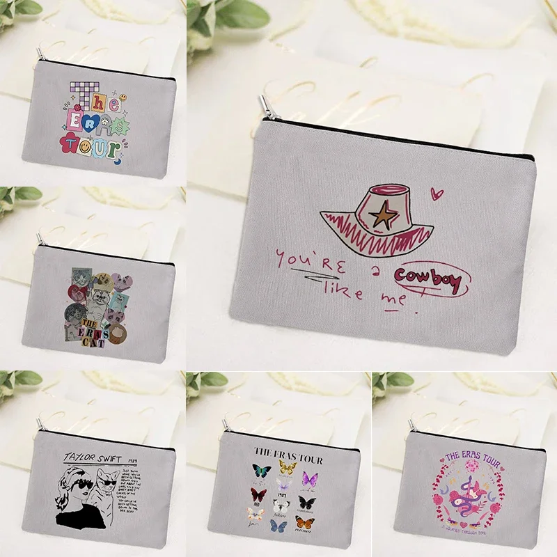 The Eras Tour Printing Makeup Case Taylor Swift 1989 Classic Music Album Pattern Cosmetic Pouch Storage Bag Fashion Mujer Bolsas