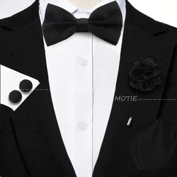 Lilac Handkerchief Set with Bowtie, Cufflinks & Floral Brooch - Elegant Wedding Suit Accessories (16)