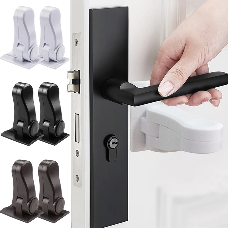 

New Door Handle Safety Lock Children Kids Security Protection Anti-open Handle Locks For Furniture Cabinet Baby Doors Lever Lock