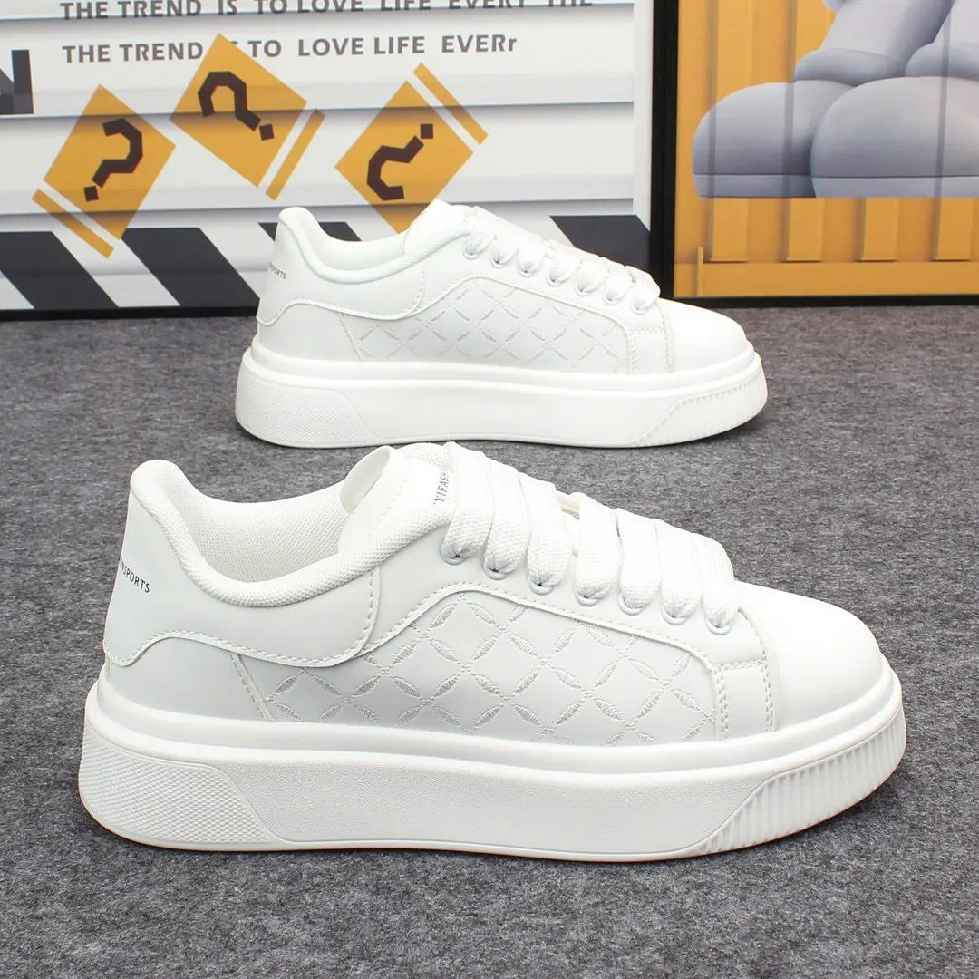 Luxury Men's 2026 Leather Sneakers Thick Soled Board Tennis New Casual Walking Shoes For Men & Women_vogvips.com