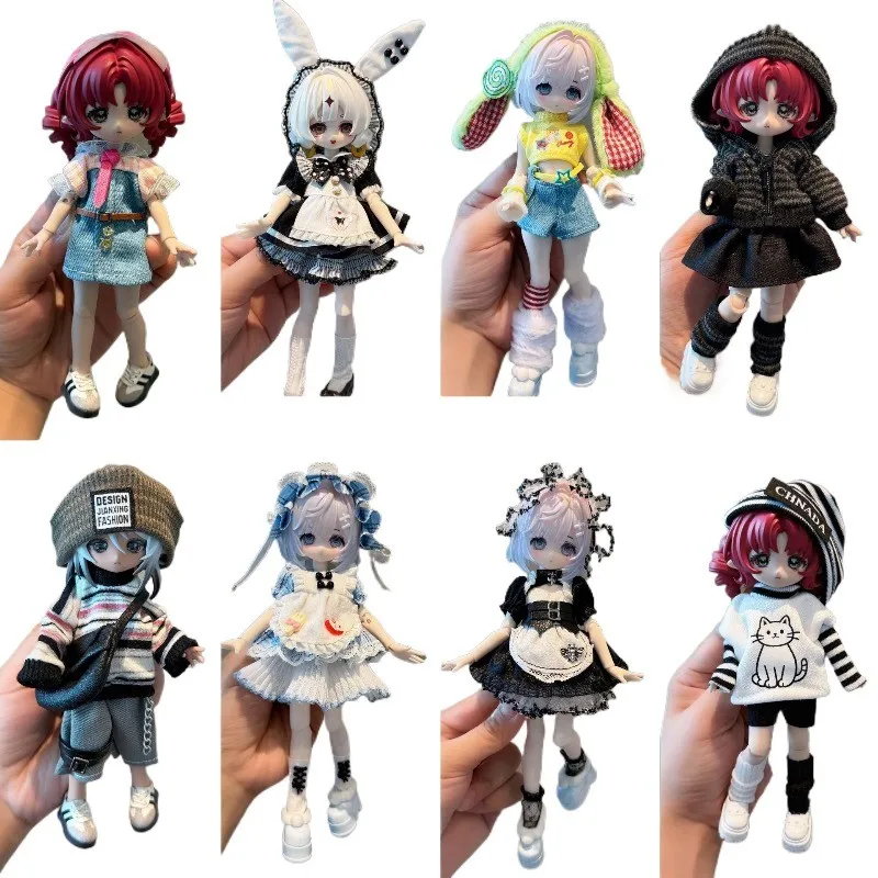 Doll's Clothes Suitable for 1/8, 1/12 Ratio 11-17cm BJD Ashi Body V.1,2,3 Wear, DIY Toy Accessories(Only clothes,No doll)