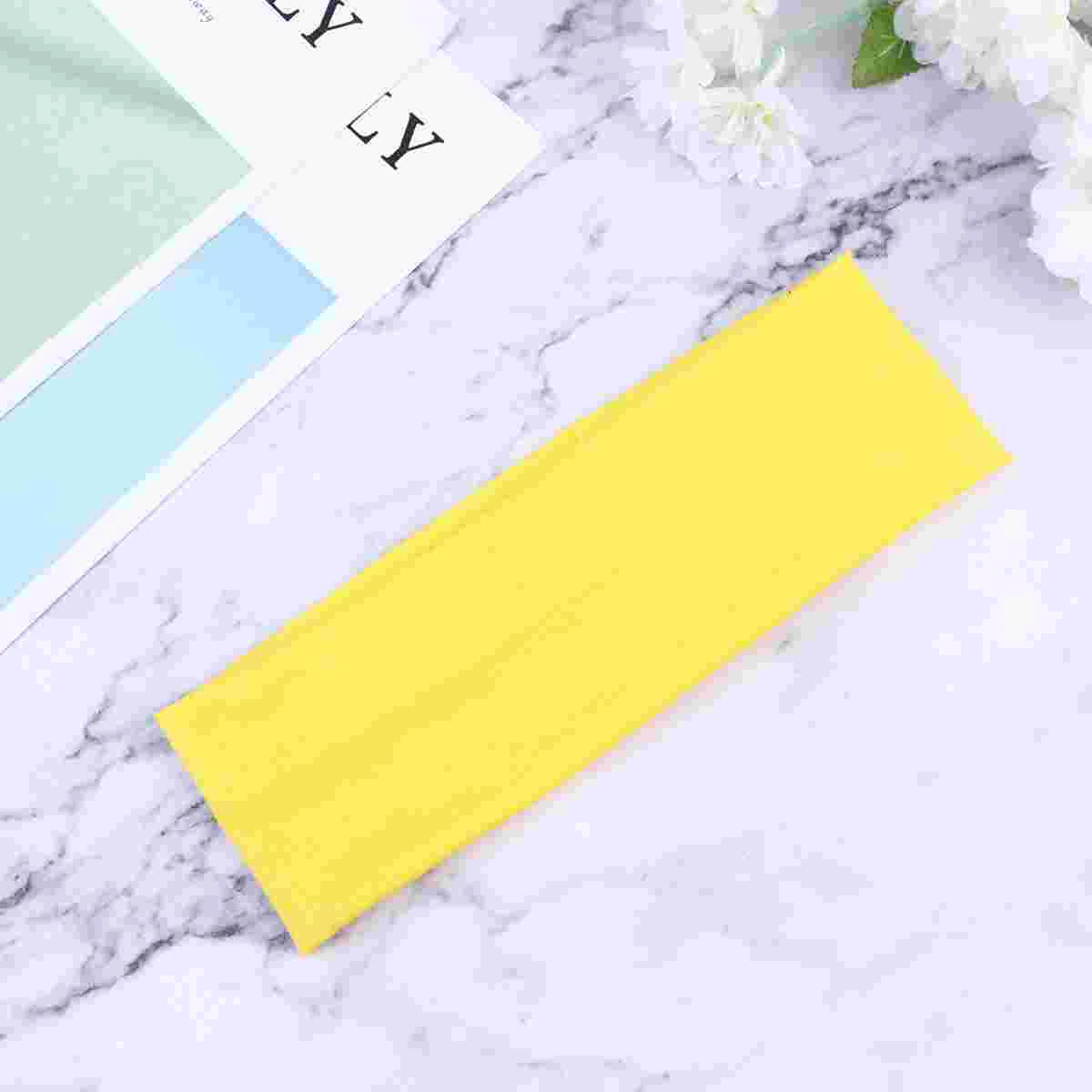 

5pcs Womens Headband Yoga Running Exercise Sports Wide Sweat Absorption Stretchy Headbands (Yellow, Green, Purple, Black, White)
