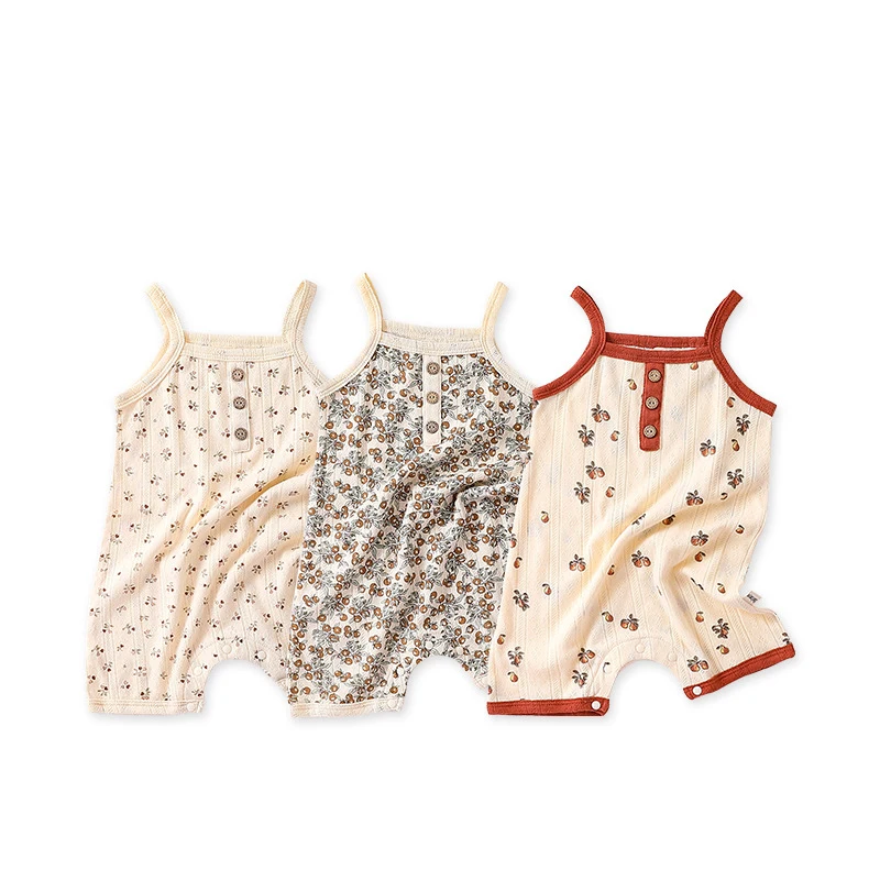 Детский хлопковый комбинезон без рукавов, на возраст 0-24 месяца